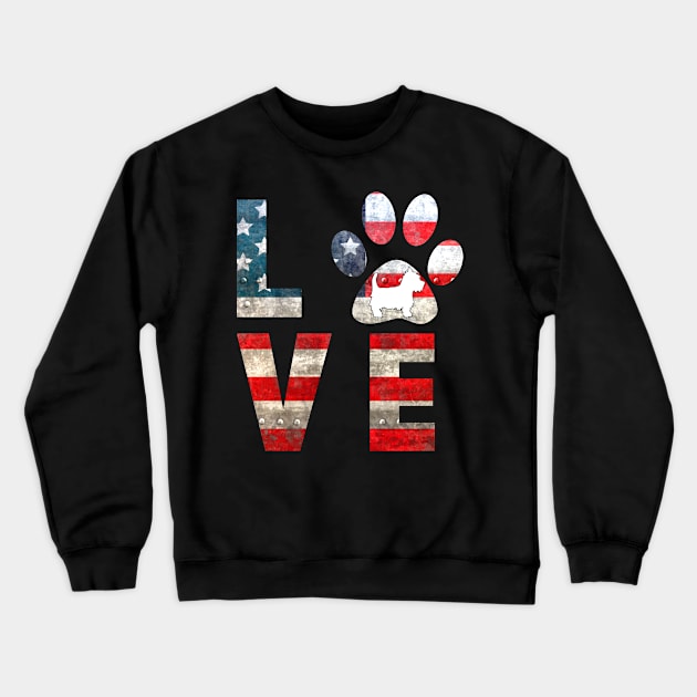 Patriotic Westie  Dog Love Crewneck Sweatshirt by KittleAmandass